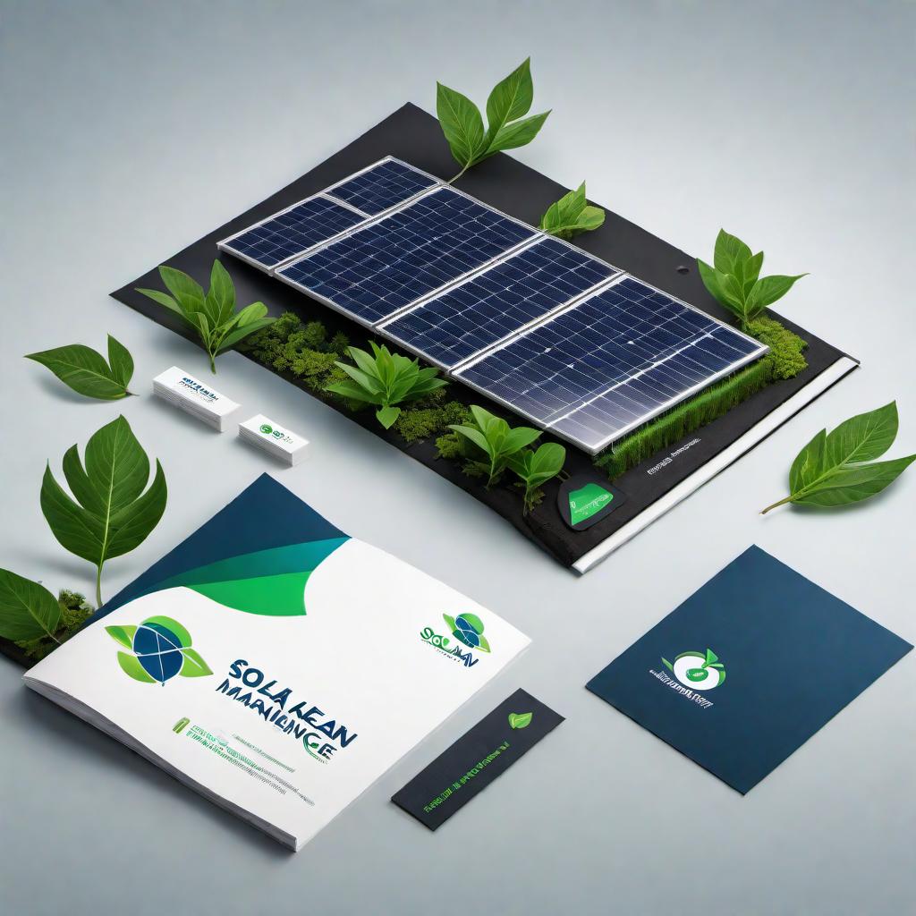  A modern and clean logo for a solar panel maintenance company named 'Solar-Klean'. The logo should have green and blue colors to represent sustainability and trust. Include elements like a stylized solar panel and a leaf to symbolize renewable energy and eco-friendliness. The design should be minimalistic with clean lines, giving a tech-savvy and modern look. hyperrealistic, full body, detailed clothing, highly detailed, cinematic lighting, stunningly beautiful, intricate, sharp focus, f/1. 8, 85mm, (centered image composition), (professionally color graded), ((bright soft diffused light)), volumetric fog, trending on instagram, trending on tumblr, HDR 4K, 8K