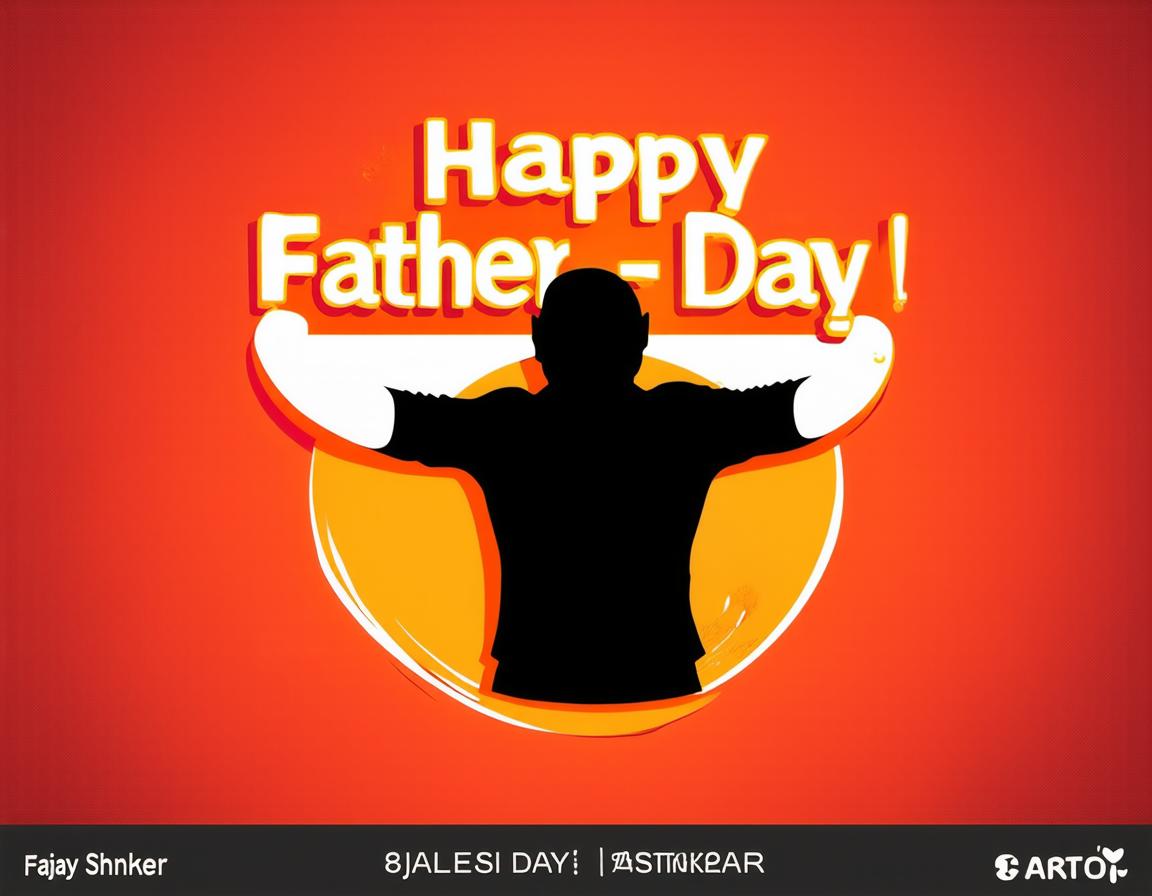  Happy father day, cute, father day logo of text "Father day Ajay Shankar", a shadow man