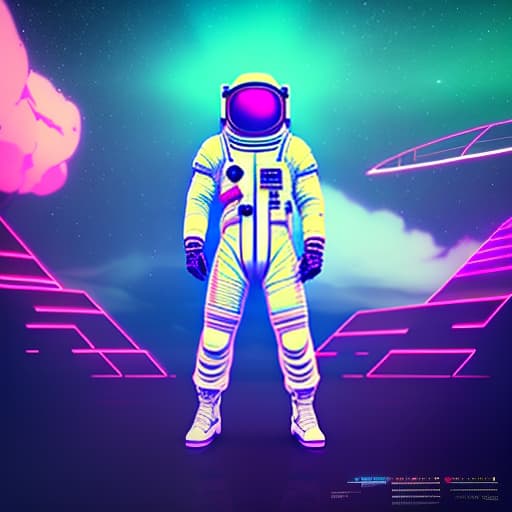 nvinkpunk Russian cosmonaut in a white spacesuit rides on top of a Chinese dragon in a neon lit cosmic cloud. hyperrealistic, full body, detailed clothing, highly detailed, cinematic lighting, stunningly beautiful, intricate, sharp focus, f/1. 8, 85mm, (centered image composition), (professionally color graded), ((bright soft diffused light)), volumetric fog, trending on instagram, trending on tumblr, HDR 4K, 8K