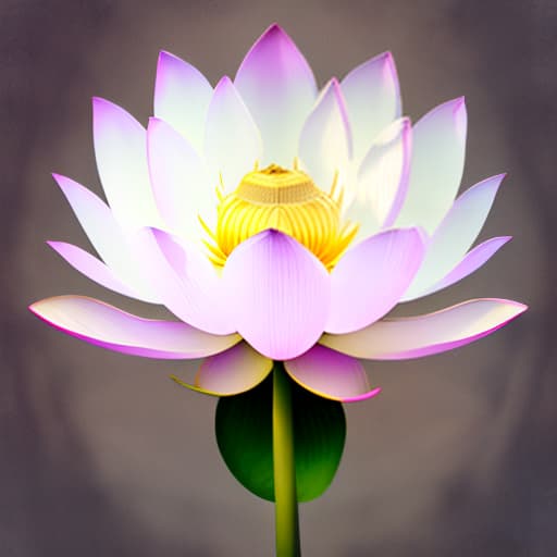 estilovintedois Image of 1 white transparency lotus flower in heaven with serenity tone and holy spirituality mood lots of ray above