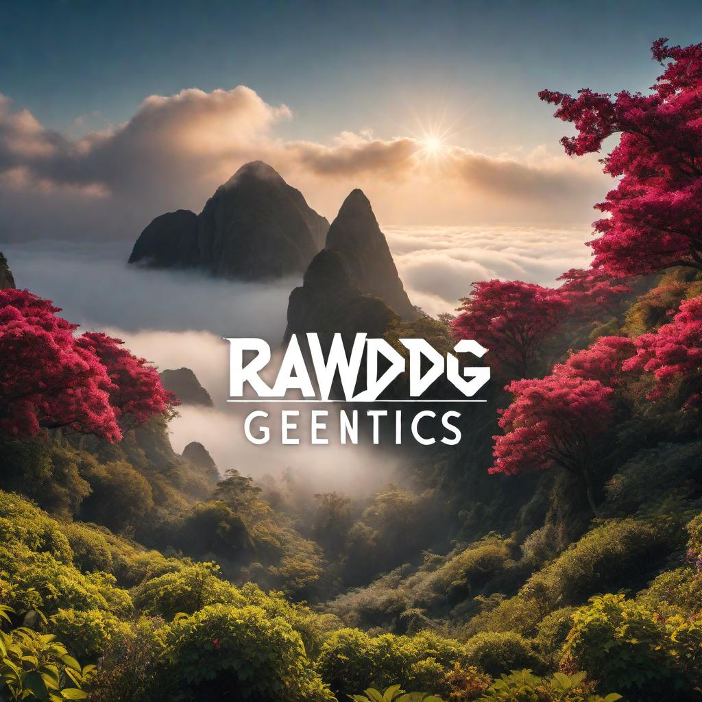  Logo design for 'Rawdawg Genetics' with the text in black cursive and incorporating a strand of DNA. The design should be elegant and simple. Correct spelling of 'Rawdawg Genetics' should be ensured. hyperrealistic, full body, detailed clothing, highly detailed, cinematic lighting, stunningly beautiful, intricate, sharp focus, f/1. 8, 85mm, (centered image composition), (professionally color graded), ((bright soft diffused light)), volumetric fog, trending on instagram, trending on tumblr, HDR 4K, 8K