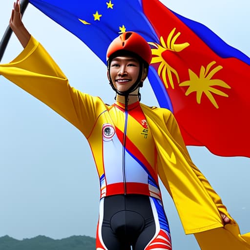  I’d like to have a filipino cyclist waving a philippine flag