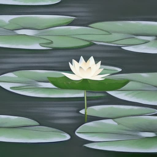  Image of 1 white transparency lotus flower in heaven with serenity tone and holy spirituality mood