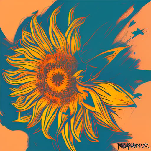 nvinkpunk Sunflower in painting swirls