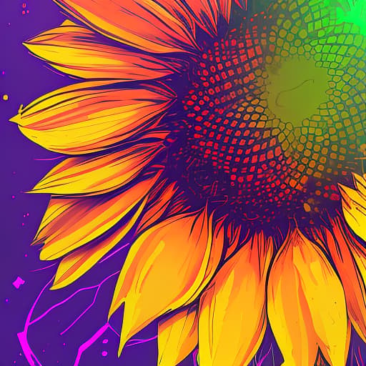 nvinkpunk whimsical nature sunflower vibrant