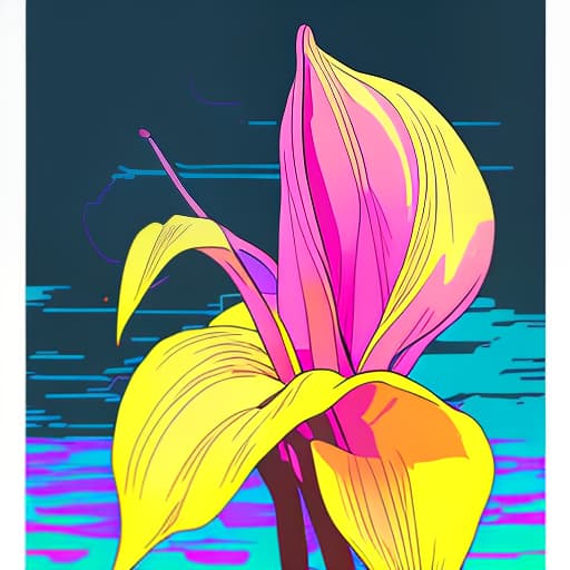 nvinkpunk whimsical nature calla lily vibrant