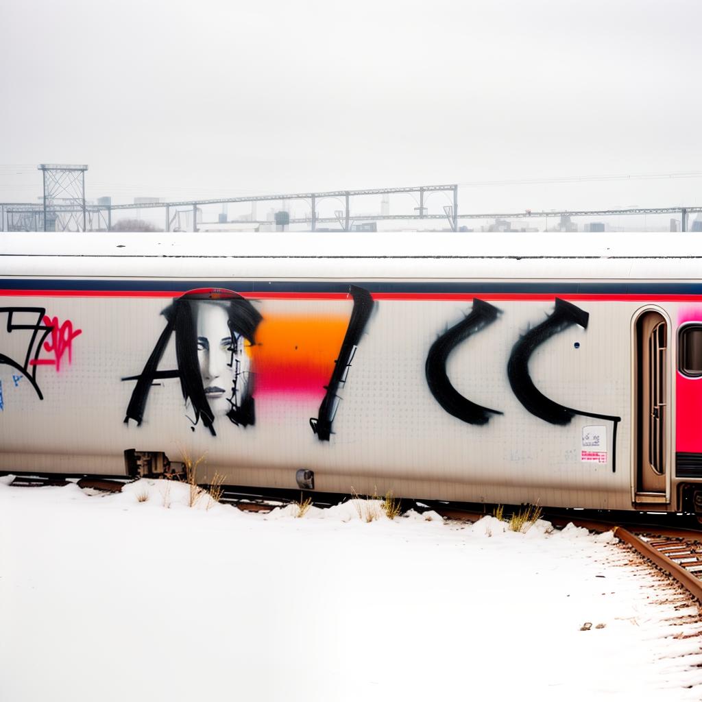  a graffiti on a train, best quality, masterpiece
