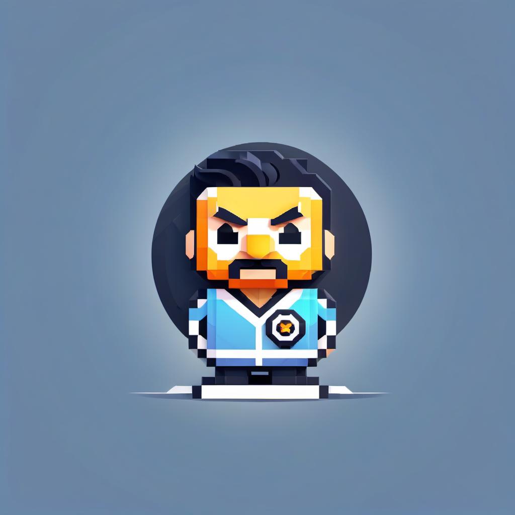  pixel art "Create a logo for me that features a mascot depicting a goal oriented person." . low res, blocky, pixel art style, 8 bit graphics, LOGO hyperrealistic, full body, detailed clothing, highly detailed, cinematic lighting, stunningly beautiful, intricate, sharp focus, f/1. 8, 85mm, (centered image composition), (professionally color graded), ((bright soft diffused light)), volumetric fog, trending on instagram, trending on tumblr, HDR 4K, 8K