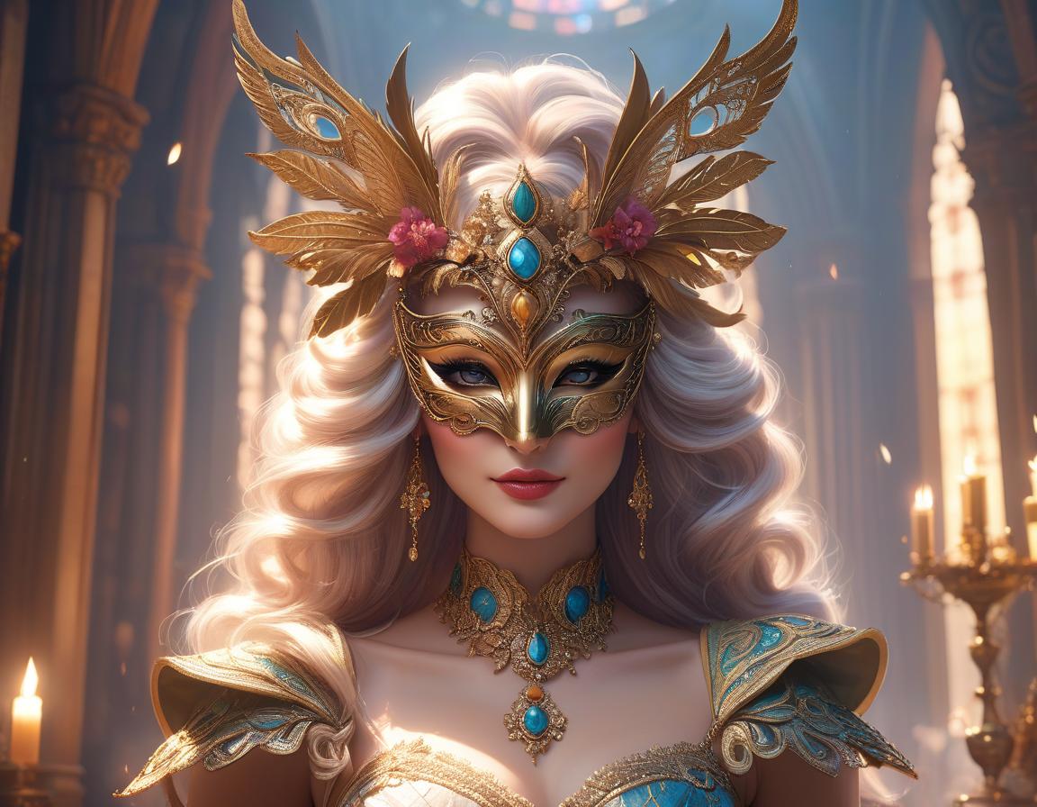  "Whimsical masquerade ball, with intricate, alluring, unique, creative masks and costumes" "head and shoulders portrait, 8k resolution concept art portrait by Greg Rutkowski, Artgerm, WLOP, Alphonse Mucha dynamic lighting hyperdetailed intricately detailed Splash art trending on Artstation triadic colors Unreal Engine 5 volumetric lighting" hyperrealistic, full body, detailed clothing, highly detailed, cinematic lighting, stunningly beautiful, intricate, sharp focus, f/1. 8, 85mm, (centered image composition), (professionally color graded), ((bright soft diffused light)), volumetric fog, trending on instagram, trending on tumblr, HDR 4K, 8K