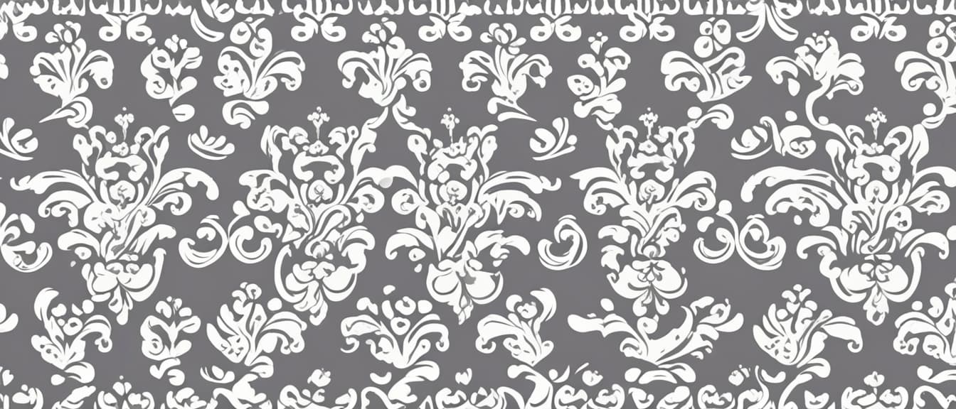  best quality, HD, Wallpaper in the style of Baroque. Seamless vector background. White and grey floral ornament. Graphic pattern for fabric, wallpaper, packaging. Ornate Damask flower ornament