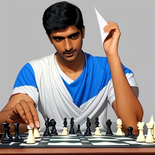  Indian guy playing chess on a paper plane