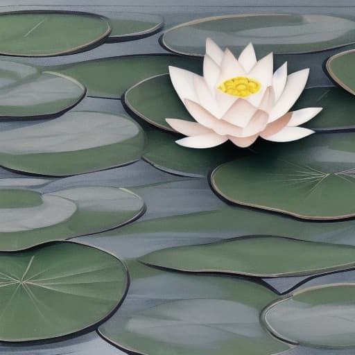  Image of 1 white transparency lotus flower in heaven with serenity tone and holy spirituality mood