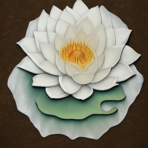  Image of 1 white lotus flower in heaven with serenity tone and holy spirituality mood