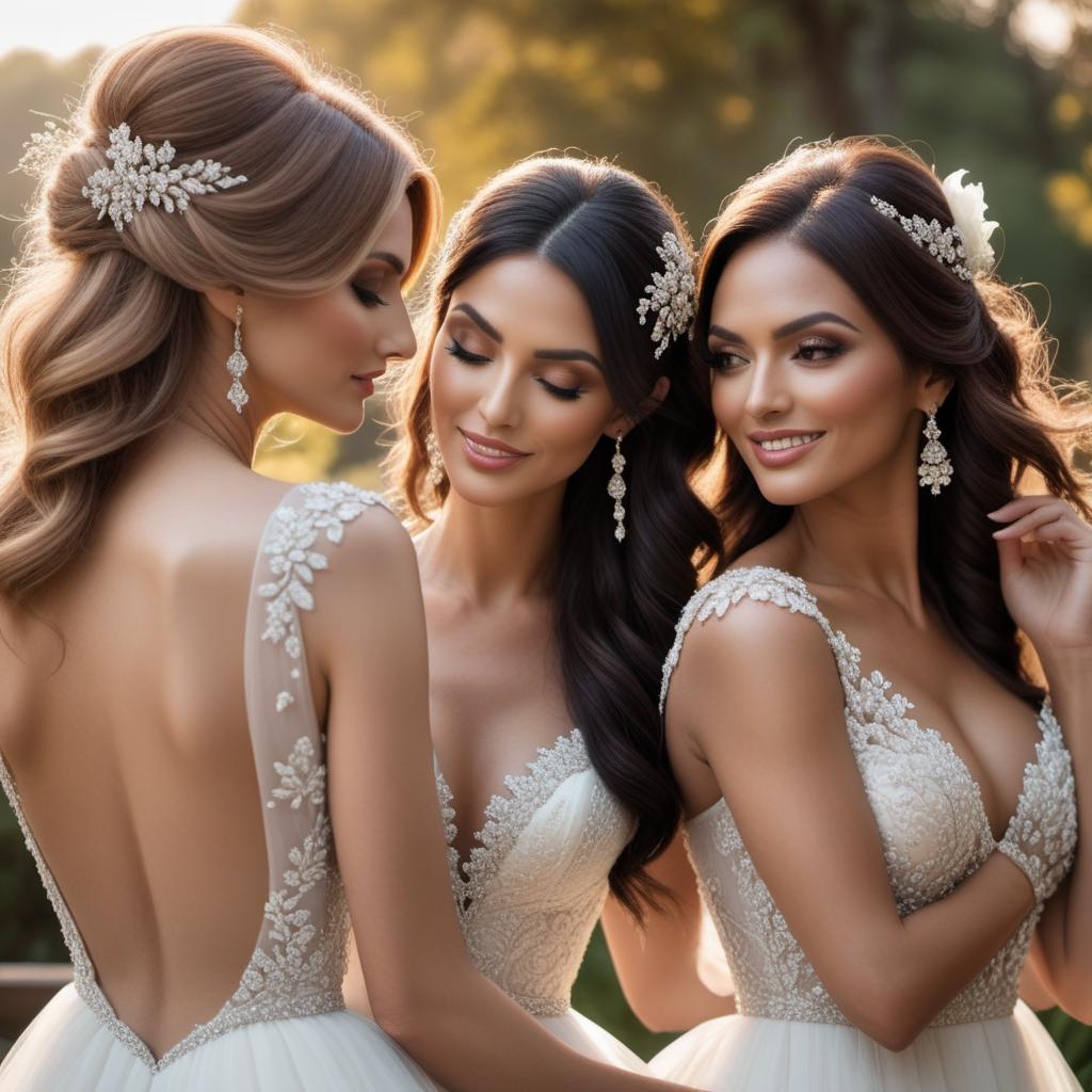  An image depicting a meaningful friendship between two women, symbolizing their journey from college to working together and ultimately becoming bridesmaid at a wedding. hyperrealistic, full body, detailed clothing, highly detailed, cinematic lighting, stunningly beautiful, intricate, sharp focus, f/1. 8, 85mm, (centered image composition), (professionally color graded), ((bright soft diffused light)), volumetric fog, trending on instagram, trending on tumblr, HDR 4K, 8K