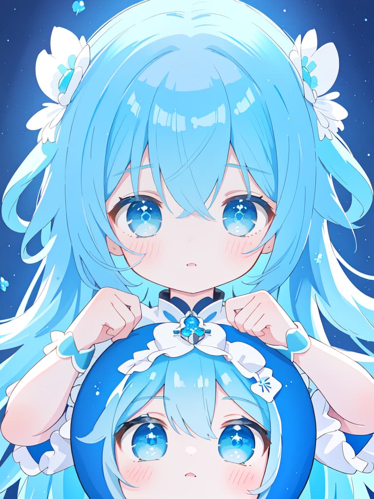  A cute girl with blue hairA cute girl with blue ha, masterpiece, best quality,8k,ultra detailed,high resolution,an extremely delicate and beautiful,hyper detail