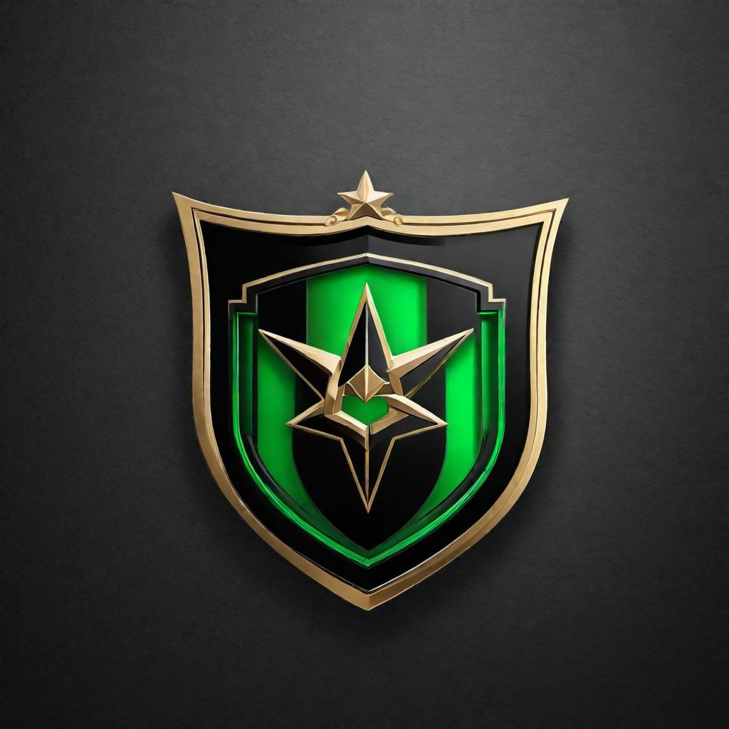  A professional and sleek logo for a Limited Liability Company (LLC) in the financial and insurance product services sector. Use black and green colors. The design should convey trust, reliability, and sophistication. Elements might include a shield, building blocks, or arrows to symbolize growth and protection. hyperrealistic, full body, detailed clothing, highly detailed, cinematic lighting, stunningly beautiful, intricate, sharp focus, f/1. 8, 85mm, (centered image composition), (professionally color graded), ((bright soft diffused light)), volumetric fog, trending on instagram, trending on tumblr, HDR 4K, 8K