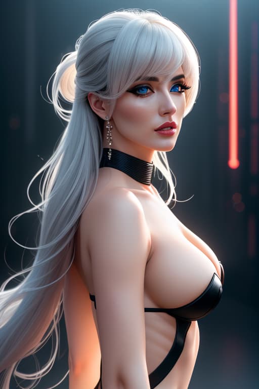  ultra realistic back portrait ((beautiful pale barbarella sexiest female with heavy black eyeliner)), stunning body, staring viewer, blue eyes, shaved side long wavy haircut, huge boobs, deep cleavage, hyper detail, cinematic lighting, magic neon, dark red city, Canon EOS R3, nikon, f/1.4, ISO 200, 1/160s, 8K, RAW, unedited, symmetrical balance, in frame, 8K hyperrealistic, full body, detailed clothing, highly detailed, cinematic lighting, stunningly beautiful, intricate, sharp focus, f/1. 8, 85mm, (centered image composition), (professionally color graded), ((bright soft diffused light)), volumetric fog, trending on instagram, trending on tumblr, HDR 4K, 8K