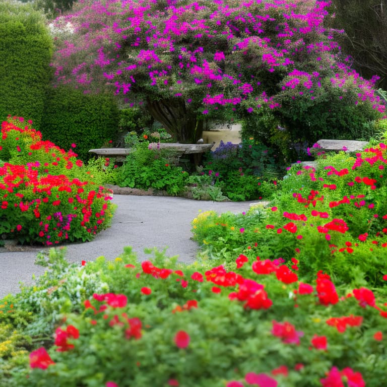 nvinkpunk lovely red flowers in garden , happy birthday hyperrealistic, full body, detailed clothing, highly detailed, cinematic lighting, stunningly beautiful, intricate, sharp focus, f/1. 8, 85mm, (centered image composition), (professionally color graded), ((bright soft diffused light)), volumetric fog, trending on instagram, trending on tumblr, HDR 4K, 8K