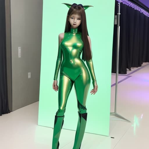  Jennie Kim beautiful green alien Beautiful , full body, , poses