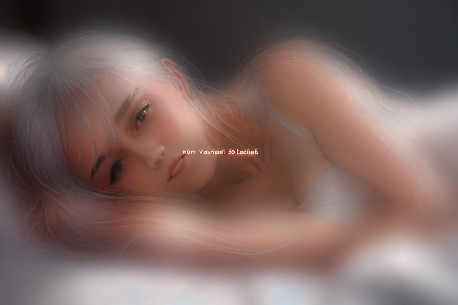  "Create a realistic, detailed close up image of a senior woman in her 60s, lying in bed at night, visibly sweating and looking uncomfortable. The background should be a dimly lit bedroom with soft, warm lighting from a bedside lamp, casting gentle shadows. The woman should be wearing light, breathable nightwear, and the bed should have slightly rumpled sheets to indicate restlessness. The focus should be on her face and upper body, capturing the discomfort and sweat. Use high quality, photorealistic style modifiers to enhance the realism and mood, ensuring the background remains subtle and non distracting."Ensure no face,leg,hand or eye defomities.Ensure all images are clear, detailed, contains no text and no deformities. realistic, highly  hyperrealistic, full body, detailed clothing, highly detailed, cinematic lighting, stunningly beautiful, intricate, sharp focus, f/1. 8, 85mm, (centered image composition), (professionally color graded), ((bright soft diffused light)), volumetric fog, trending on instagram, trending on tumblr, HDR 4K, 8K