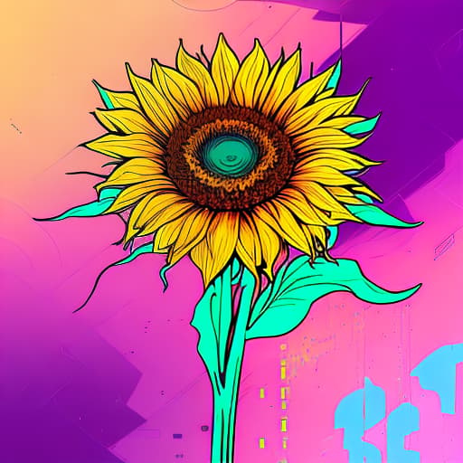 nvinkpunk swirl whimsical nature sunflower