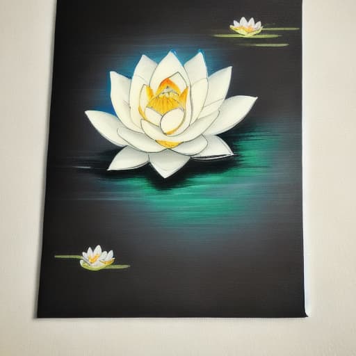  Image of 1 white lotus flower in heaven with serenity tone and holy spirituality mood create with pastel palette