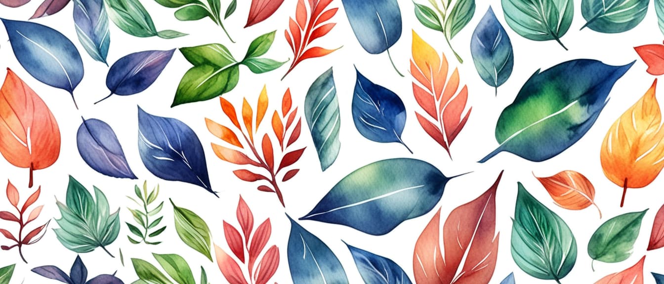  best quality, HD, Watercolor Leaves Background