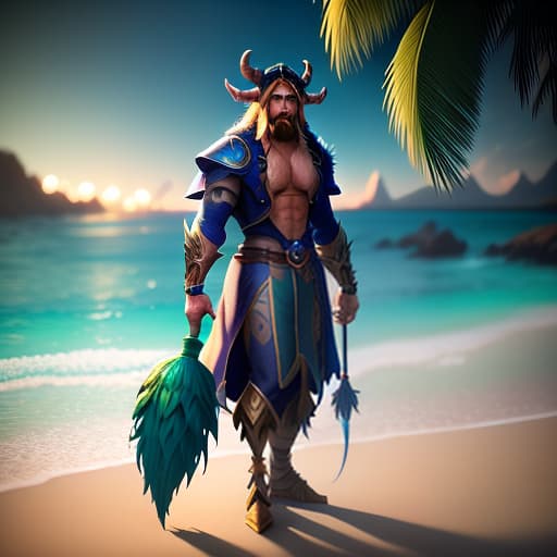  World of warcraft style, night elf man druid, fishing in the beach, palm hyperrealistic, full body, detailed clothing, highly detailed, cinematic lighting, stunningly beautiful, intricate, sharp focus, f/1. 8, 85mm, (centered image composition), (professionally color graded), ((bright soft diffused light)), volumetric fog, trending on instagram, trending on tumblr, HDR 4K, 8K