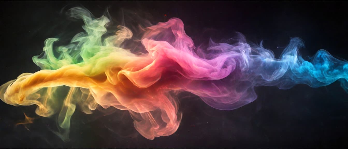  colorful smoke on black background