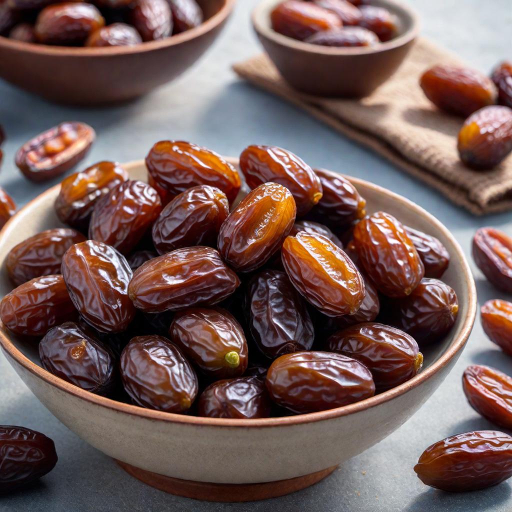  A bowl of dates hyperrealistic, full body, detailed clothing, highly detailed, cinematic lighting, stunningly beautiful, intricate, sharp focus, f/1. 8, 85mm, (centered image composition), (professionally color graded), ((bright soft diffused light)), volumetric fog, trending on instagram, trending on tumblr, HDR 4K, 8K