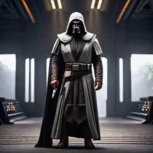  jedi knight hyperrealistic, full body, detailed clothing, highly detailed, cinematic lighting, stunningly beautiful, intricate, sharp focus, f/1. 8, 85mm, (centered image composition), (professionally color graded), ((bright soft diffused light)), volumetric fog, trending on instagram, trending on tumblr, HDR 4K, 8K