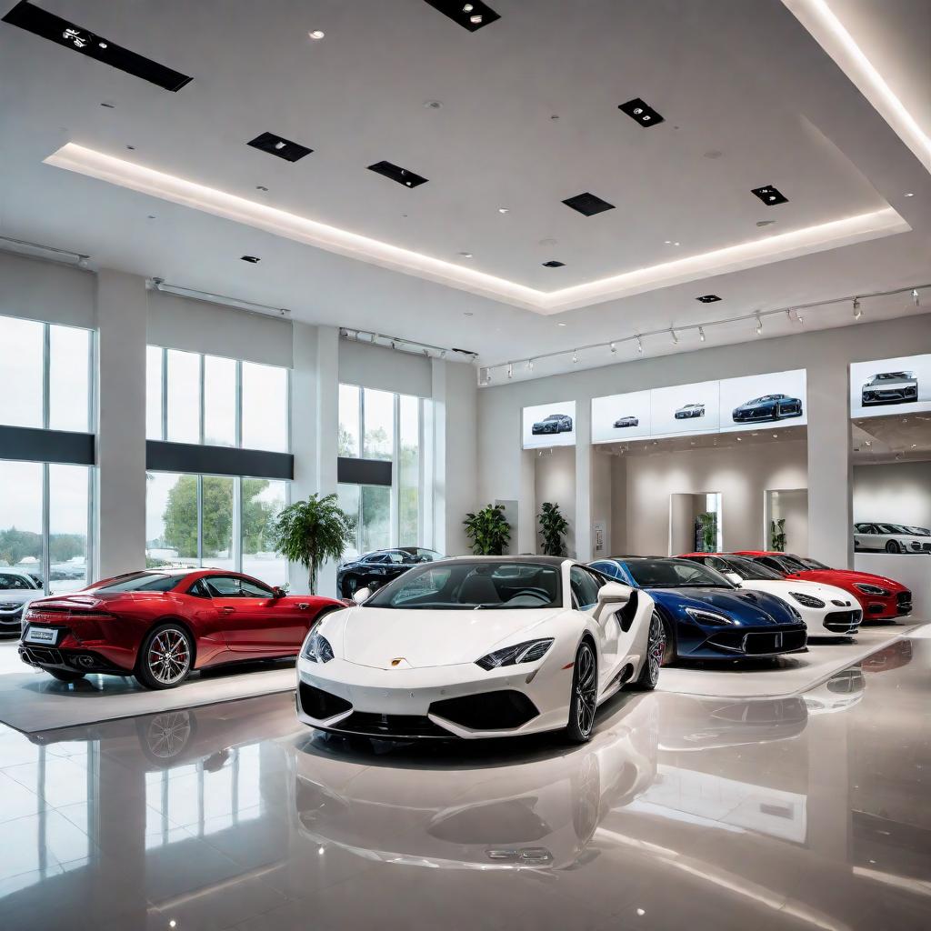  An image of a stylish and modern Italian car dealership with luxury vehicles displayed in the showroom. The dealership sign prominently features the name "Bella Autohaus" in elegant Italian design. hyperrealistic, full body, detailed clothing, highly detailed, cinematic lighting, stunningly beautiful, intricate, sharp focus, f/1. 8, 85mm, (centered image composition), (professionally color graded), ((bright soft diffused light)), volumetric fog, trending on instagram, trending on tumblr, HDR 4K, 8K