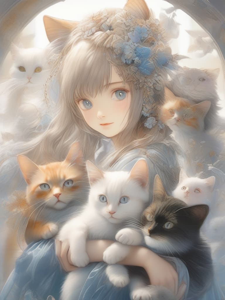  Girl Metamorphosis Cat, masterpiece, best quality,8k,ultra detailed,high resolution,an extremely delicate and beautiful,hyper detail