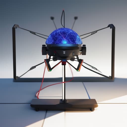  The model of neuron on the screen on the quadrocopter