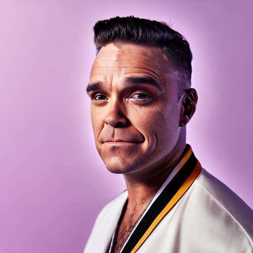 portrait+ style Robbie Williams queer face