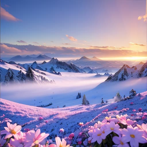  RAW Photography,Snow capped mountains, flowers and moos, sunrise, sunrays, white clouds,lens flare, low wide angle,, (sharpness in detail:1.1), Canon EOS 5D Mark IV, masterpiece, 35mm photograph, (iconic photograph:1.4), (visual storytelling:1.2), film grain, award winning photography,vibrant use of light and shadow, vivid colors,high quality textures of materials, volumetric textures perfect composition, dynamic play of light, rich colors, epic shot, perfectly quality, natural textures,high detail, high sharpness, high clarity, detailed ,photoshadow, intricate details, 8k hyperrealistic, full body, detailed clothing, highly detailed, cinematic lighting, stunningly beautiful, intricate, sharp focus, f/1. 8, 85mm, (centered image composition), (professionally color graded), ((bright soft diffused light)), volumetric fog, trending on instagram, trending on tumblr, HDR 4K, 8K