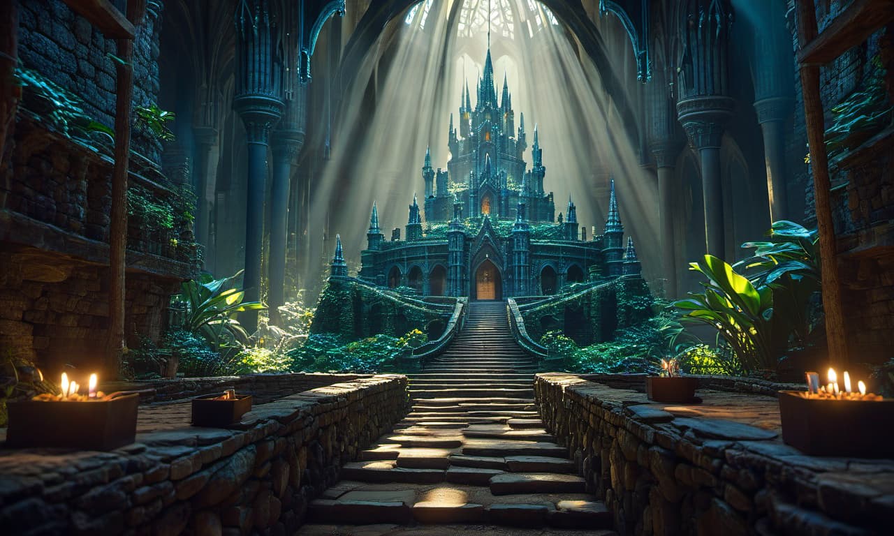  concept art magical kingdom, shallow depth of field, vignette, highly detailed, high budget, bokeh, cinemascope, moody, epic, gorgeous, film grain, grainy, (fractal art:1.4), wide shot, cenital, hyper realistic, 4k resolution, artwork, digital art, cinematic, intrincate, wide shot, bokeh, light shaft cinematic atmosphere, ultra high res, (photorealistic, realistic:1.2), deep shadow, raw photo, film grain, Fujifilm XT3, 8k uhd, dslrThe technique of painting is simple, cinematic. ethereal lights, mysterious and alluring atmosphere, trending on art galleries specializing in fantasy art. extremely detailed, fantasy art style, dark colours, symmetrical, random perspective, (High detail: 1.2), hdr, computer graphics, (complex detail: 1.1), best q hyperrealistic, full body, detailed clothing, highly detailed, cinematic lighting, stunningly beautiful, intricate, sharp focus, f/1. 8, 85mm, (centered image composition), (professionally color graded), ((bright soft diffused light)), volumetric fog, trending on instagram, trending on tumblr, HDR 4K, 8K