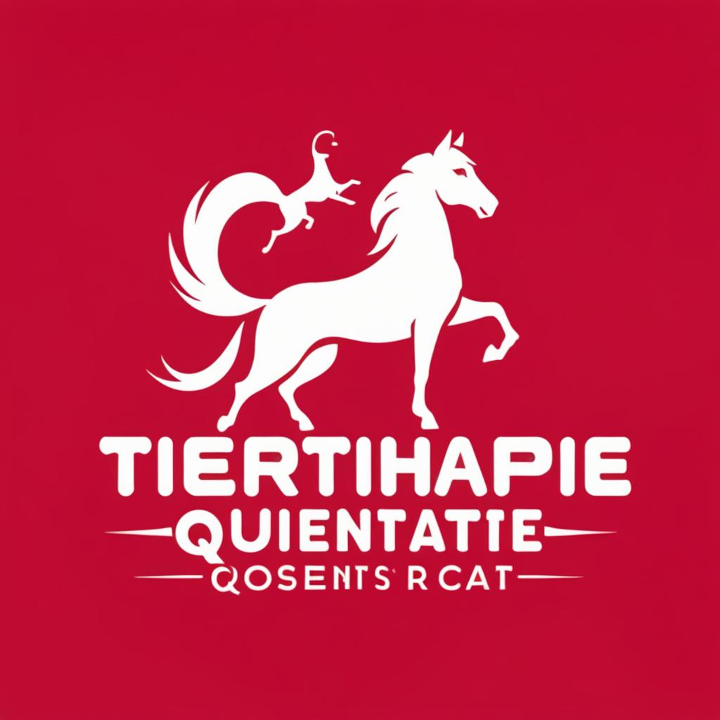  Logo, Tiertherapie Quent, horse, dog, cat, red