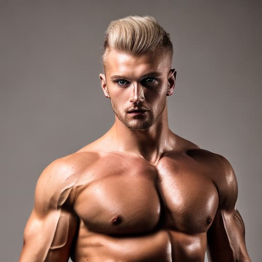 portrait+ style Russian queer fitness model blonde hunk dude face