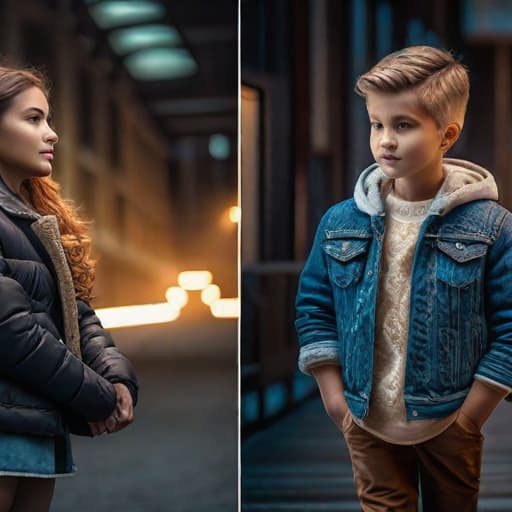  smart kids hyperrealistic, full body, detailed clothing, highly detailed, cinematic lighting, stunningly beautiful, intricate, sharp focus, f/1. 8, 85mm, (centered image composition), (professionally color graded), ((bright soft diffused light)), volumetric fog, trending on instagram, trending on tumblr, HDR 4K, 8K