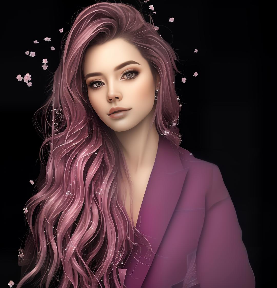 mdjrny-v4 style Create a charming anime depiction of a Japanese with the clic anime art style. She has big, expressive, sparkling blue eyes and long, flowing black hair with a hint of purple sheen. Her hair is adorned with a delicate cherry blossom hairpin. She is wearing a colorful, traditional kimono with intricate floral patterns in shades of pink and purple, tied with an ornate obi. The scene is set against a backdrop of vint cherry blossoms in full bloom, with petals gently falling around her. The soft sunlight filters through the nches, casting a gentle and warm glow on her porcelain skin. She stands in a pose, one hand delicately holding a paper fan, and her features reflect a sense of innocence and curiosity. The background in