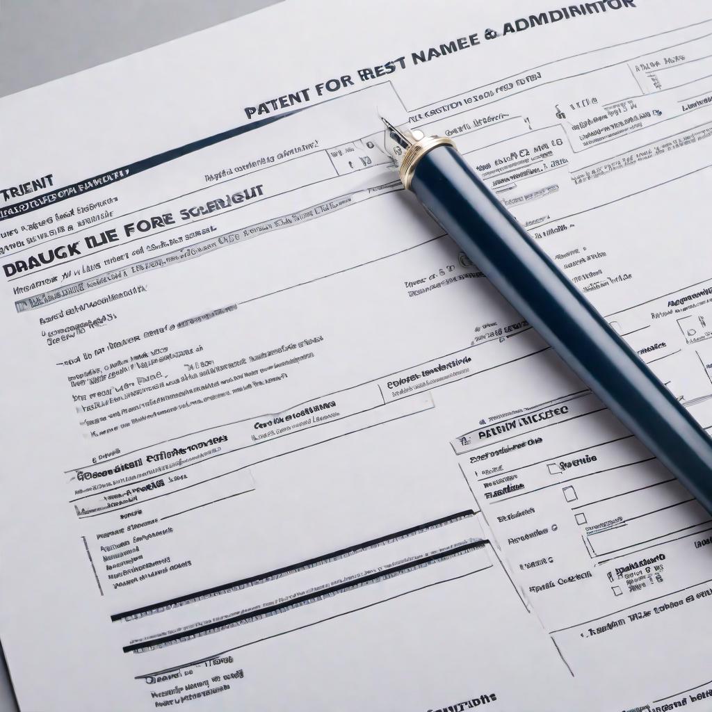  A blank drug screen form layout with the following sections: 1. Patient Information: Fields for name, date of birth, and personal details. 2. Drug Test Request Details: Checkboxes or list for substances being tested (e.g., THC, opiates, amphetamines). 3. Results Section: Columns or fields for recording outcomes (positive, negative, inconclusive). 4. Collector Information: Fields for the name and signature of the test administrator. 5. Confirmation and Consent: Statement for understanding and agreement with a signature field. 6. Date and Time: Fields for documenting the date and time of specimen collection and form completion. 7. Additional Notes: Space for any additional remarks or observations. hyperrealistic, full body, detailed clothing, highly detailed, cinematic lighting, stunningly beautiful, intricate, sharp focus, f/1. 8, 85mm, (centered image composition), (professionally color graded), ((bright soft diffused light)), volumetric fog, trending on instagram, trending on tumblr, HDR 4K, 8K