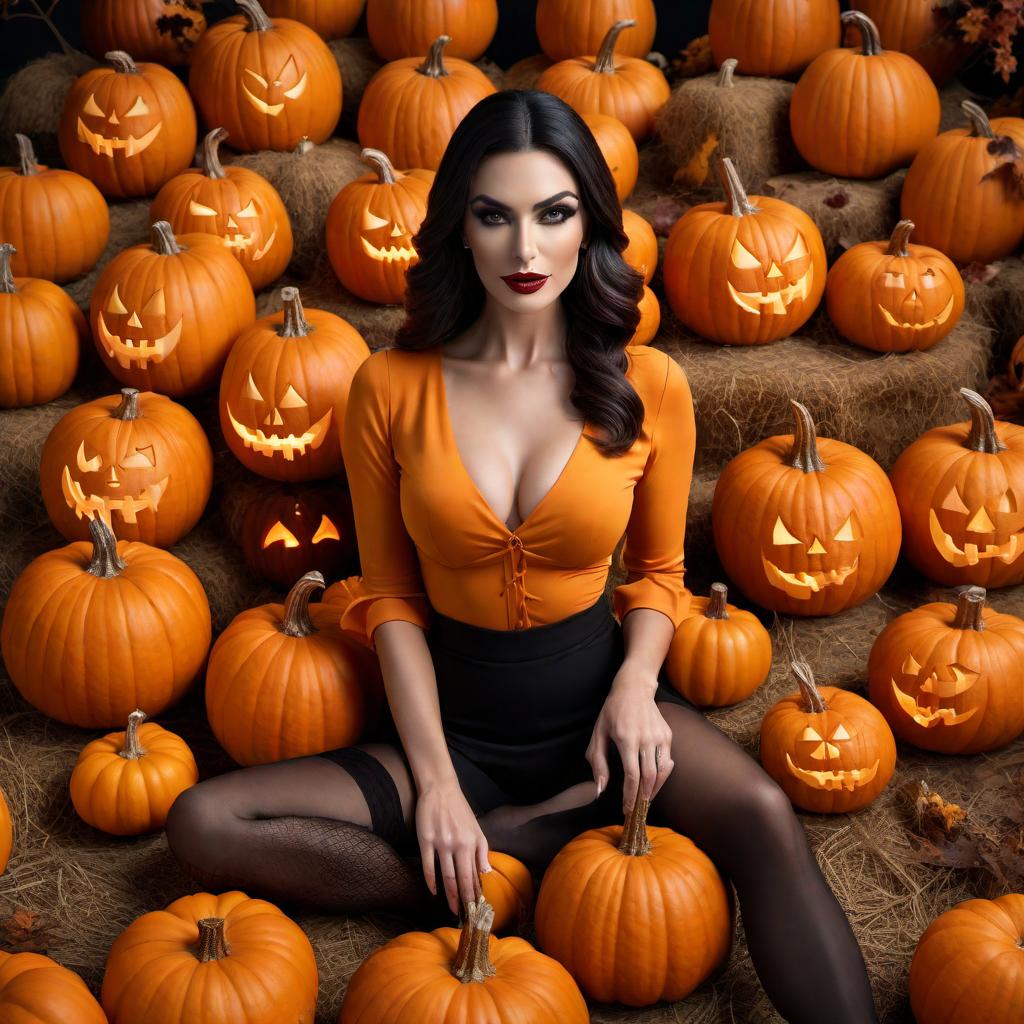  The name 'Amy' surrounded by Halloween pumpkins with a variety of spooky and funny expressions. The scene should have a festive and eerie Halloween atmosphere with a dark background, spider webs, and bats. hyperrealistic, full body, detailed clothing, highly detailed, cinematic lighting, stunningly beautiful, intricate, sharp focus, f/1. 8, 85mm, (centered image composition), (professionally color graded), ((bright soft diffused light)), volumetric fog, trending on instagram, trending on tumblr, HDR 4K, 8K