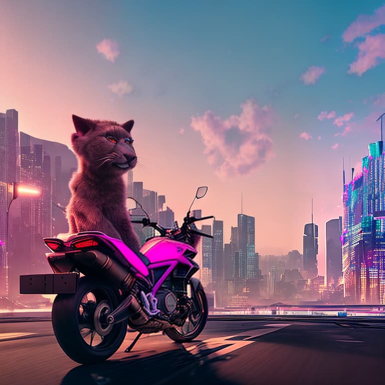 nvinkpunk Realistic image of a pink panther playing a bass guitar, cyberpunk hyperrealistic, full body, detailed clothing, highly detailed, cinematic lighting, stunningly beautiful, intricate, sharp focus, f/1. 8, 85mm, (centered image composition), (professionally color graded), ((bright soft diffused light)), volumetric fog, trending on instagram, trending on tumblr, HDR 4K, 8K