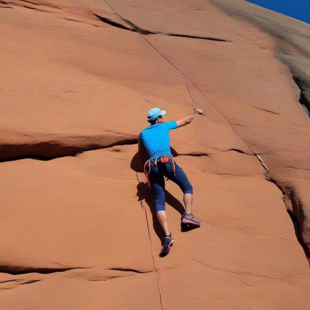  The image of climbers, which slowly but persistently climbs up the rock.In the picture you can show how climbing overcomes difficulties