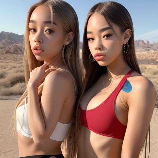  Charly Jordan and Jennie Kim Perfect face, realistic face, perfect body full body