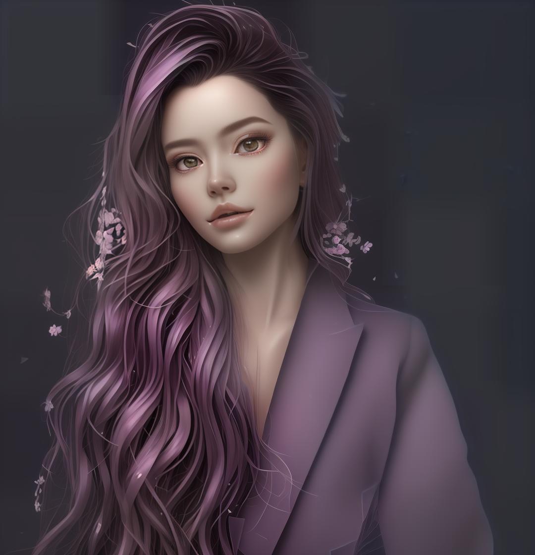 mdjrny-v4 style Create a charming anime depiction of a Japanese with the clic anime art style. She has big, expressive, sparkling blue eyes and long, flowing black hair with a hint of purple sheen. Her hair is adorned with a delicate cherry blossom hairpin. She is wearing a colorful, traditional kimono with intricate floral patterns in shades of pink and purple, tied with an ornate obi. The scene is set against a backdrop of vint cherry blossoms in full bloom, with petals gently falling around her. The soft sunlight filters through the nches, casting a gentle and warm glow on her porcelain skin. She stands in a pose, one hand delicately holding a paper fan, and her features reflect a sense of innocence and curiosity. The background in