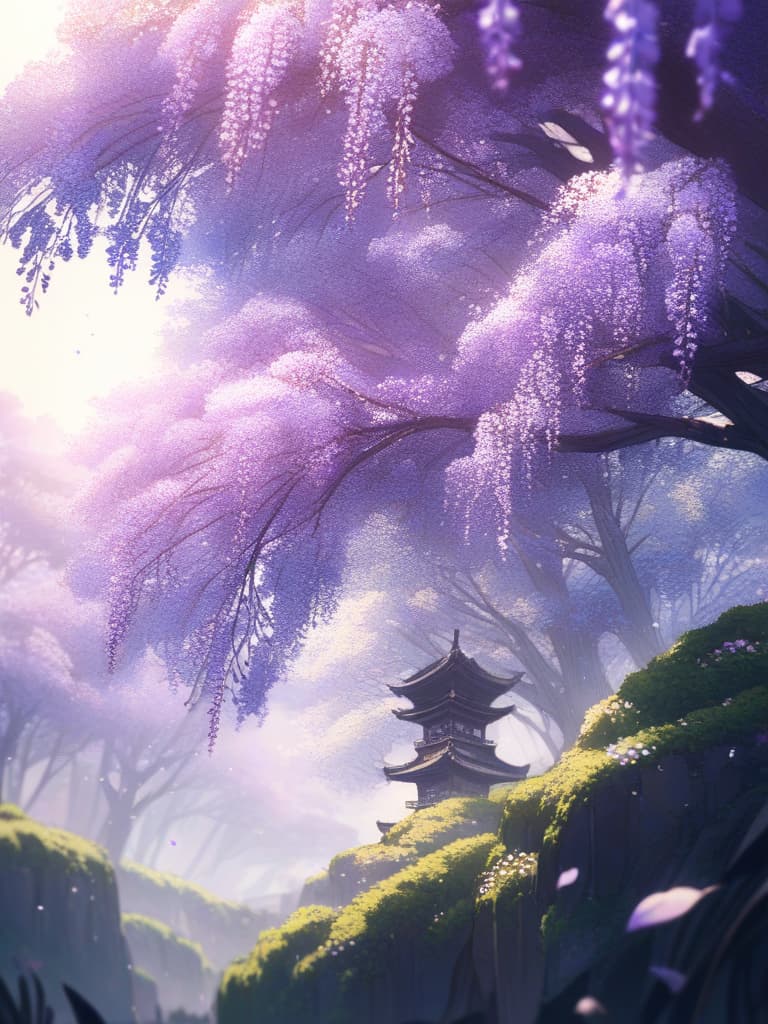  Japanese scenery, wisteria flower, masterpiece, best quality,8k,ultra detailed,high resolution,an extremely delicate and beautiful,hyper detail