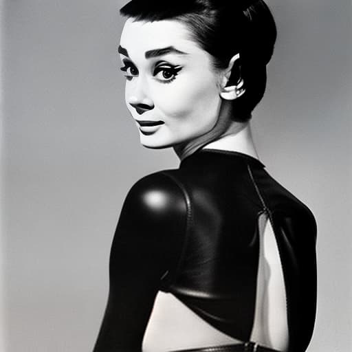  Audrey Hepburn in a leather corset and thong