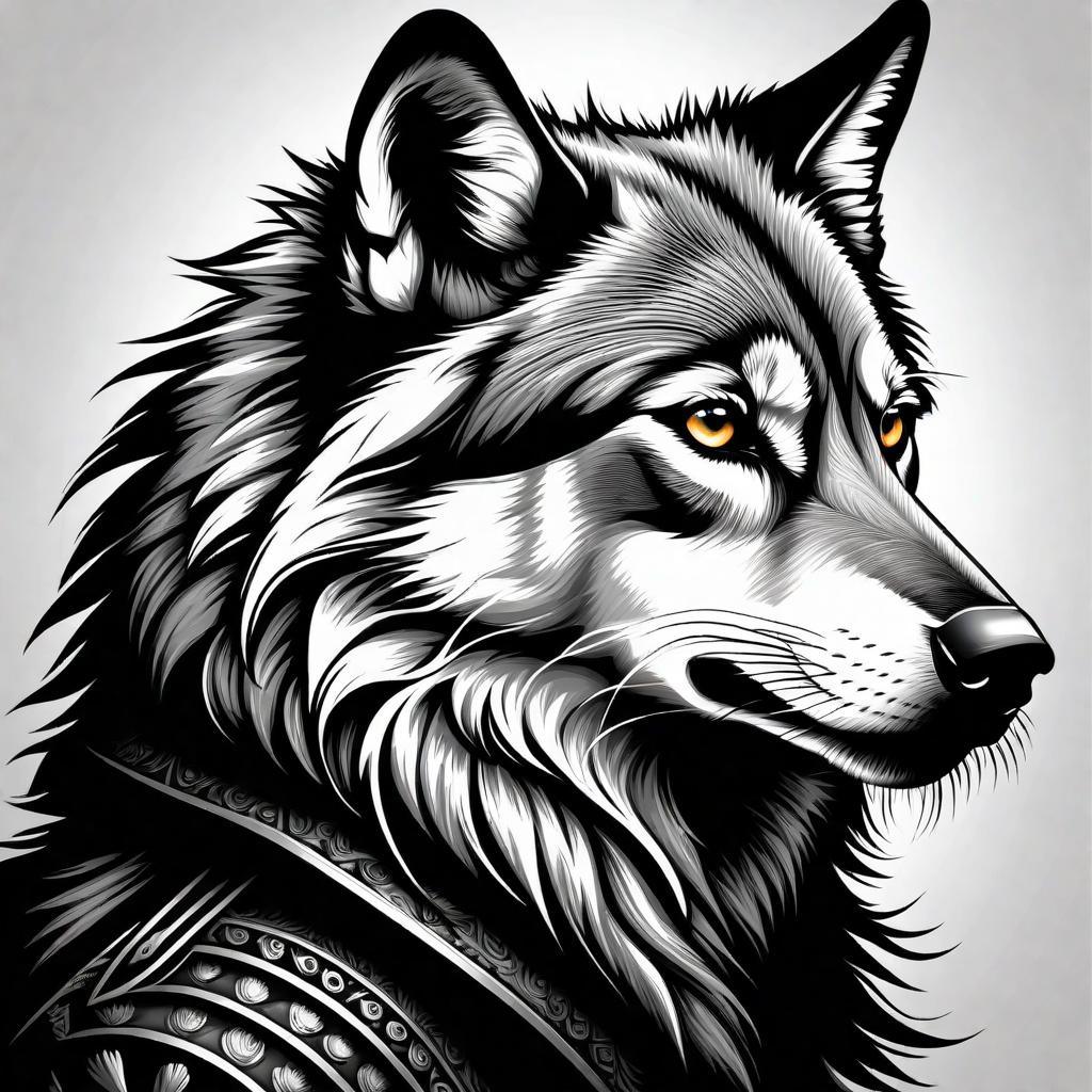  A captivating black and white line art illustration features a wolf in a fierce profile, with one piercing eye gazing intensely from the darkness. The wolf's mane seamlessly blends into the solid black background, creating a sense of mystery and enigma. In contrast, the other half of the design boldly displays striking text in a modern font, proclaiming "DON'T MISTAKE SILENCE FOR WEAKNESS." This bold and elegant t shirt design print conveys a powerful message of inner strength, resilience, and the idea that true power can be found in quiet determination.